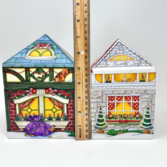 Vintage Mary Engelbreit Christmas Nesting Boxes Set of 3 Paperboard Whimsical - Picture 12 of 15